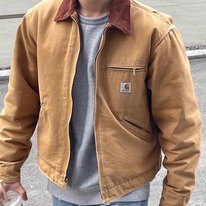 Carhartt Carhart Jacket Fall/Winter Men's and Women's Couple Detroit Heavy Lapel Star Crossing Crock Jacket Carhartt Carhart Jacket Fall/Winter Men's and Women's Couple Detroit Heavy Lapel Star Crossing Crock Jacket