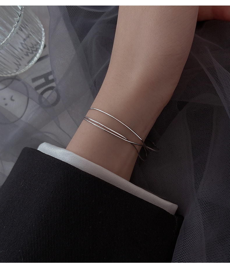 Copper Material Lines Pattern Basic Simple Style Lines Copper Plating Bracelets