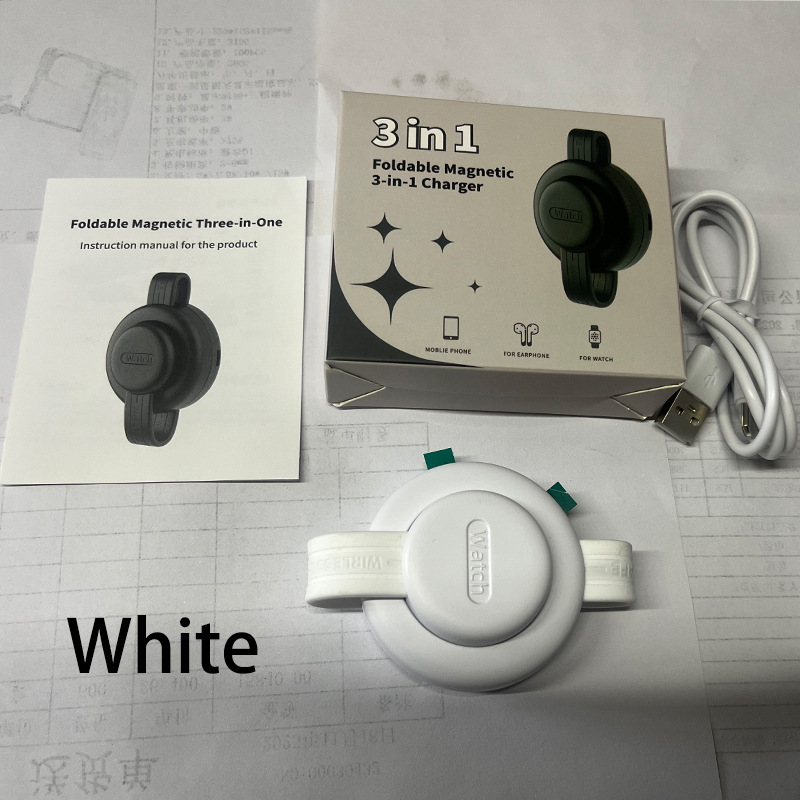 Nuevo mini cargador inalámbrico plegable 3 - en - 1 para teléfonos Apple, relojes, auriculares, carga rápida inalámbrica