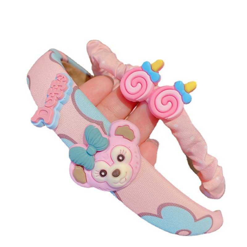 De tres piezas de los niños de la estrella Delu diadema niñas banda para el cabello las niñas no lastiman el cabello roto diadema antideslizante banda para el cabello Mujer