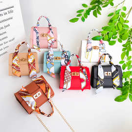 外贸女包handbags2022小众百搭糖果色手提包丝巾斜挎女士链条包女