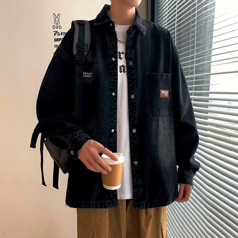 Cross-Border Foreign Trade Long-Sleeved Shirts for Men, Spring and Autumn New Trendy Brand, Cool and Stylish Loose Casual Jackets and Outerwear