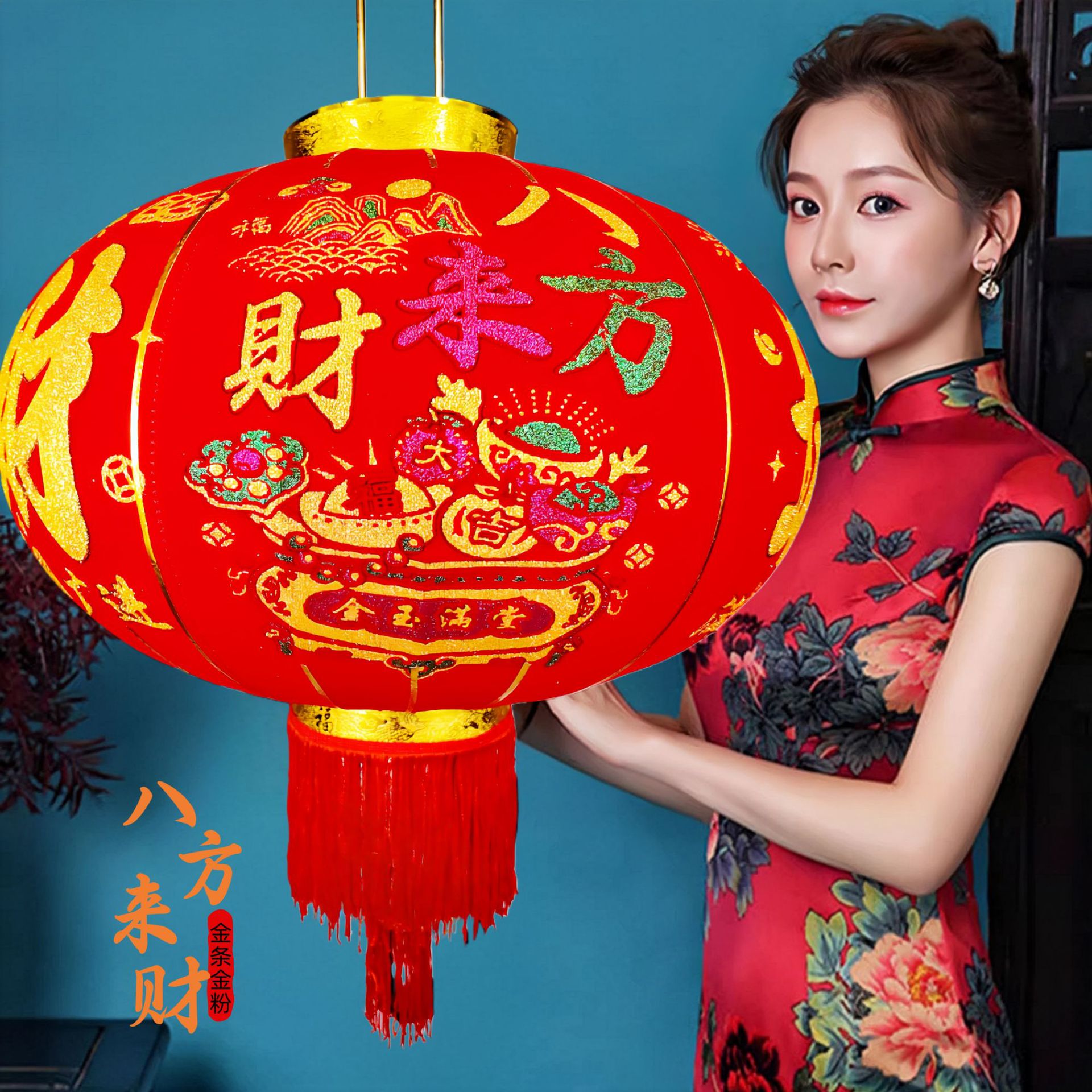 【メーカー】卸売り大紅提灯旧正月植毛提灯防水新年提灯結婚ジョーペンダント