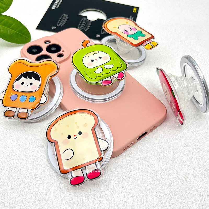 磁気アクリルクリエイティブ携帯電話エアバッグホルダー伸縮式折りたたみかわいいペットスターギフト怠惰なデスクトップサポート|undefined