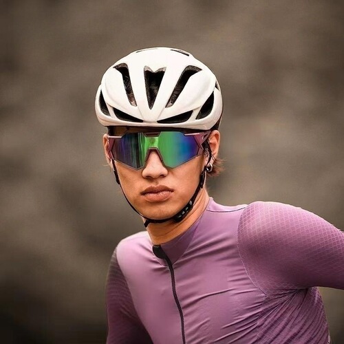  New Outdoor Cycling Sports Sunglasses Motorcycle UV Protection Sunglasses Fashion Colorful Coated Real Film Men's Sunglasses