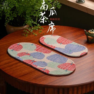 Freehand Tea Mat Zen New Chinese Tea Towel Tablecloth Tea Mat for One Person Outdoor Tea Mat Table Flag Dry Bubble Mat Cotton and Linen Tea Mat