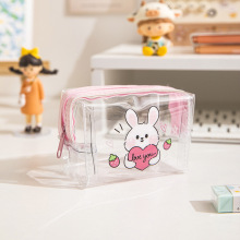 卡通便携零钱包防水数据线收纳袋pvc黑色饰品包多功能迷你手拿包