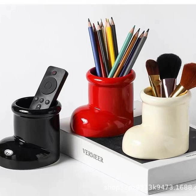 Ins ниша Astro Boy красная керамическая ваза для обуви креативное выращивание цветов дома гостиная милые модные украшения для рабочего стола