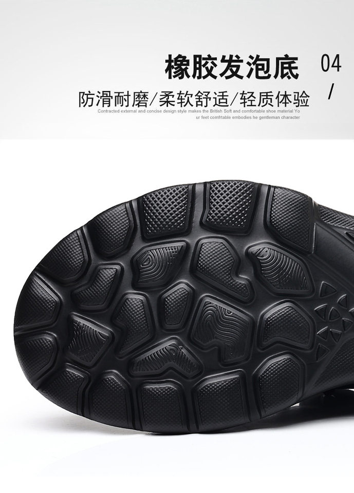 Giày sneaker nam da bò lớp đầu, đế xốp nhẹ, gót 3,5 cm — màu đen chi tiết 12