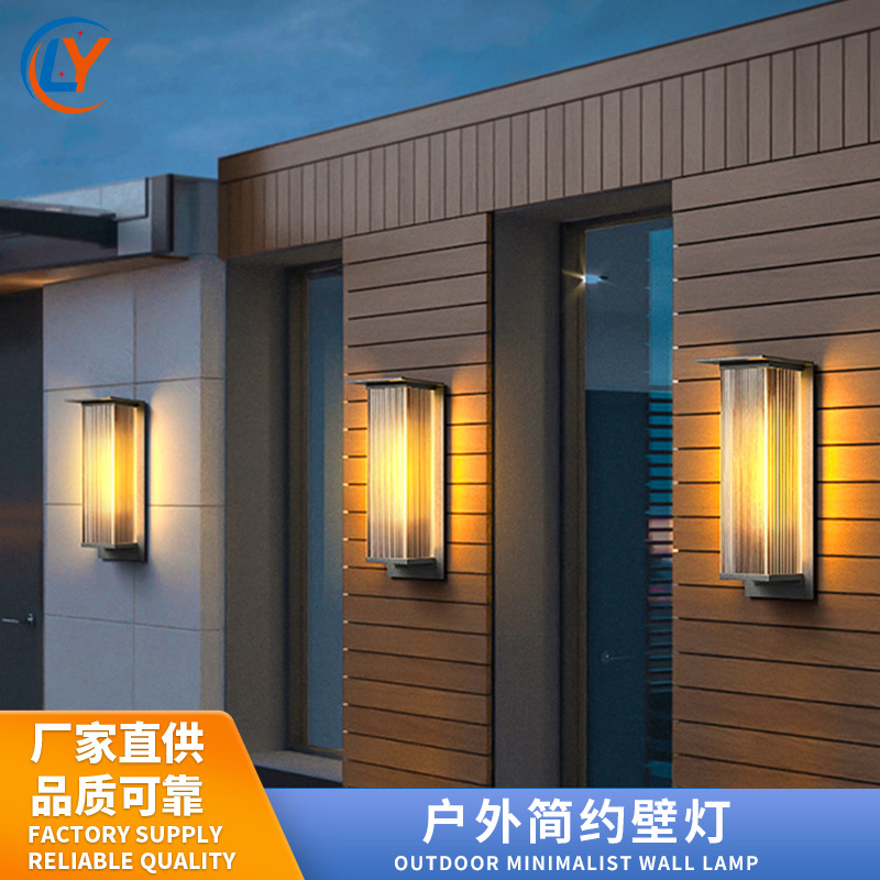 Cross-Border Simple Outdoor Wall Lamp European-Style Modern Villa Exterior Wall Lamp Community Courtyard Solar Outdoor Wall Lamp Wholesale
