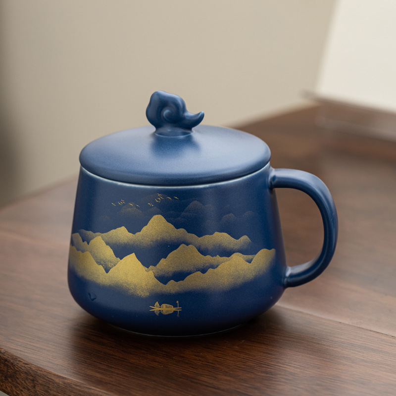Taza de cerámica Xiangyun de China Taza de agua de paisaje Taza de café Taza de leche LOGO publicidad de regalos de estampado