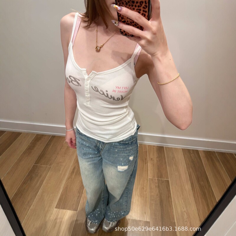 Bm Style Turquoise Camisole for Women, Bm Spicy Girl Inner Wear Tank Top, Buttoned, Comfortable, Versatile, Slim Fit, Flattering Top for Summer Bm Style Turquoise Camisole for Women, Bm Spicy Girl Inner Wear Tank Top, Buttoned, Comfortable, Versatile, Slim Fit, Flattering Top for Summer