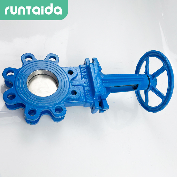 法兰手动对夹式闸阀 PZ73X对夹浆液阀闸板阀 碳钢衬胶刀型闸阀