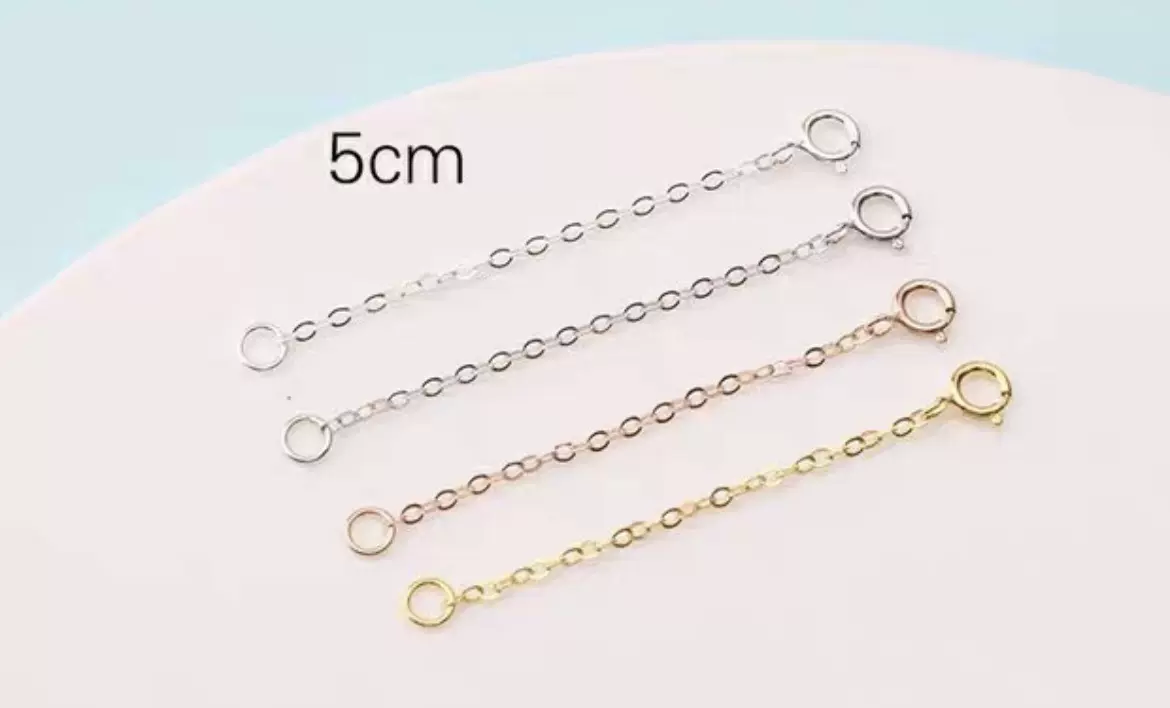 18k金au750彩金尾链调节链 项链 加长延长链手链加长链锁骨链配件