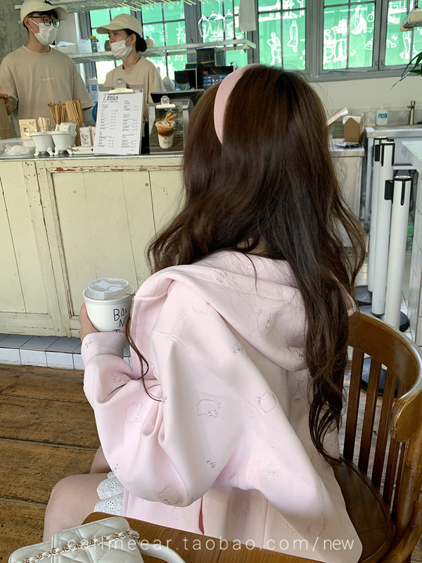CallmeEar//【重工猫咪万针刺绣480克重卫衣】连帽拉链卫衣外套女|undefined
