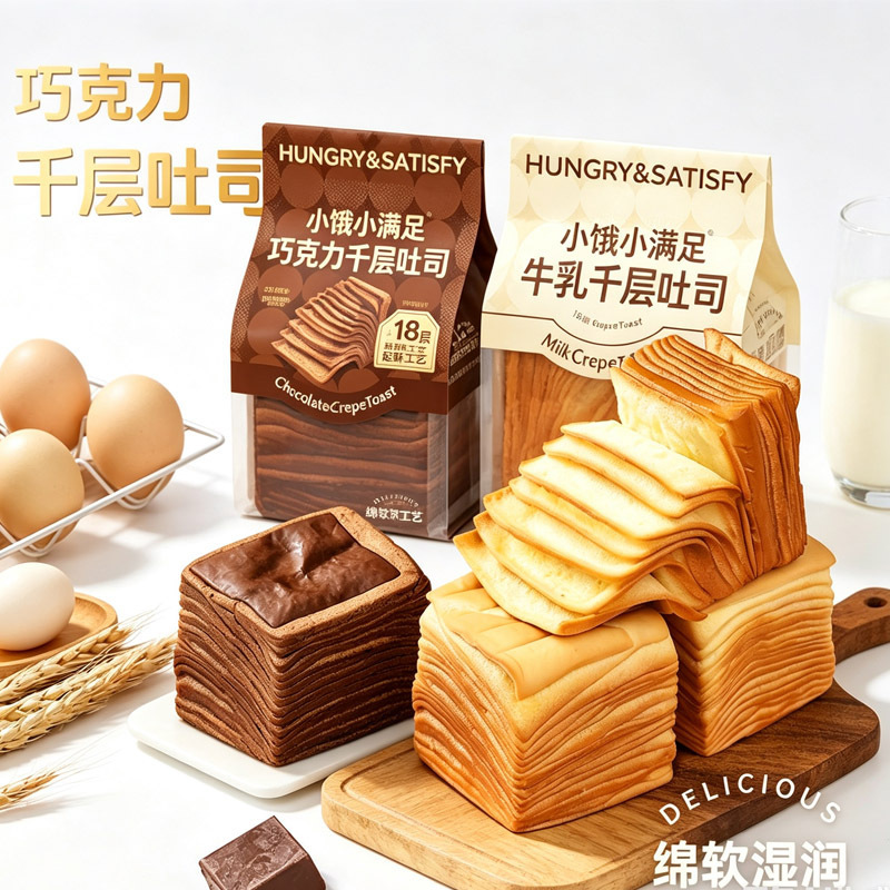 Hongtu Little Hungry Little Satisfying Chocolate Layered Toast Milk Flavor Tear-Off Bread for Office Workers' Meal Replacement Breakfast Bread Hongtu Little Hungry Little Satisfying Chocolate Layered Toast Milk Flavor Tear-Off Bread for Office Workers' Meal Replacement Breakfast Bread