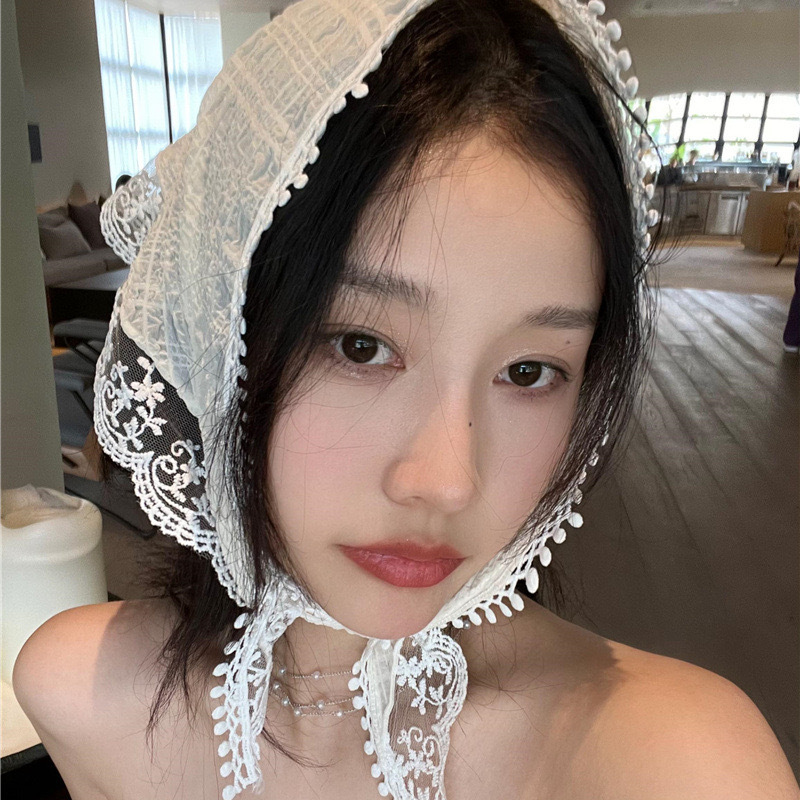 15g Weight Kerchief Classification Holiday, Daily Occasion Women's Casual Sweet Triangle Polyester Lace Kerchief