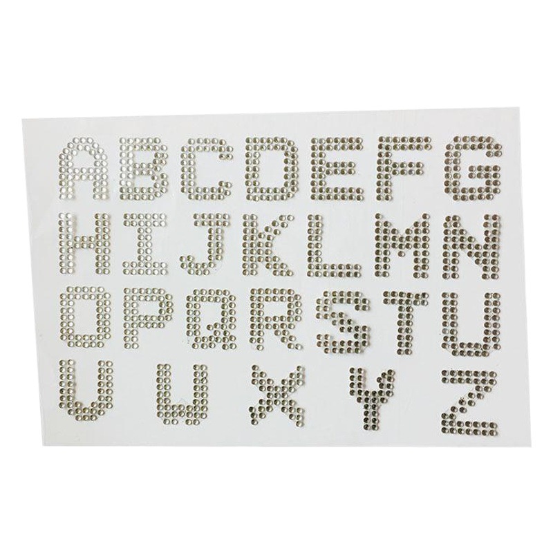 Etiqueta engomada de acrílico personalizada Etiqueta engomada del diamante de destello de cristal Etiqueta engomada digital del texto de los niños