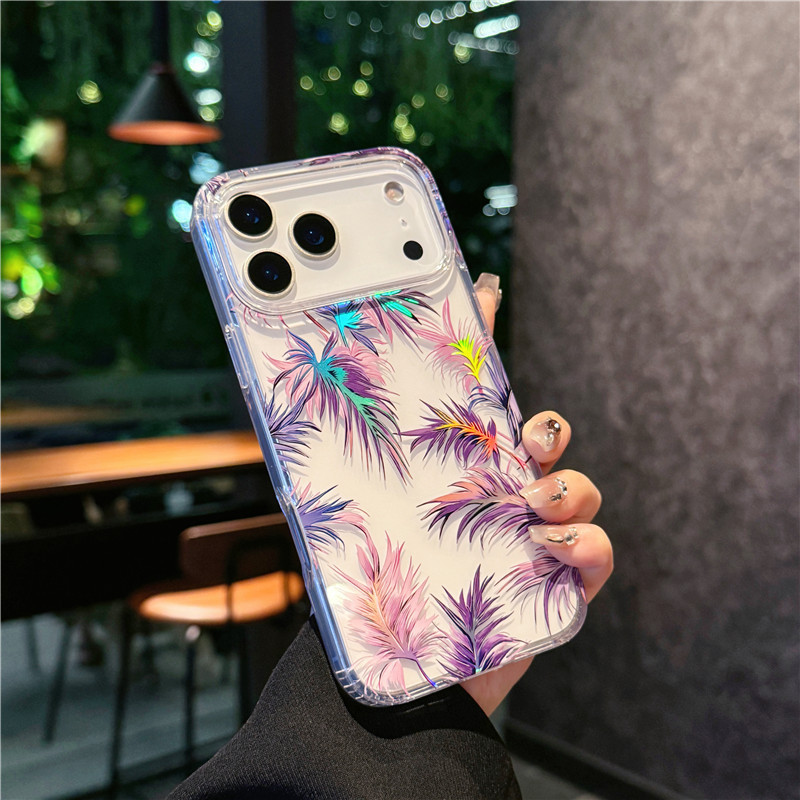 iphone17promax 携帯電話ケースに適したカラフルなレーザーフラワーアップル 17 落下防止 17Air 透明シェルプロ|undefined