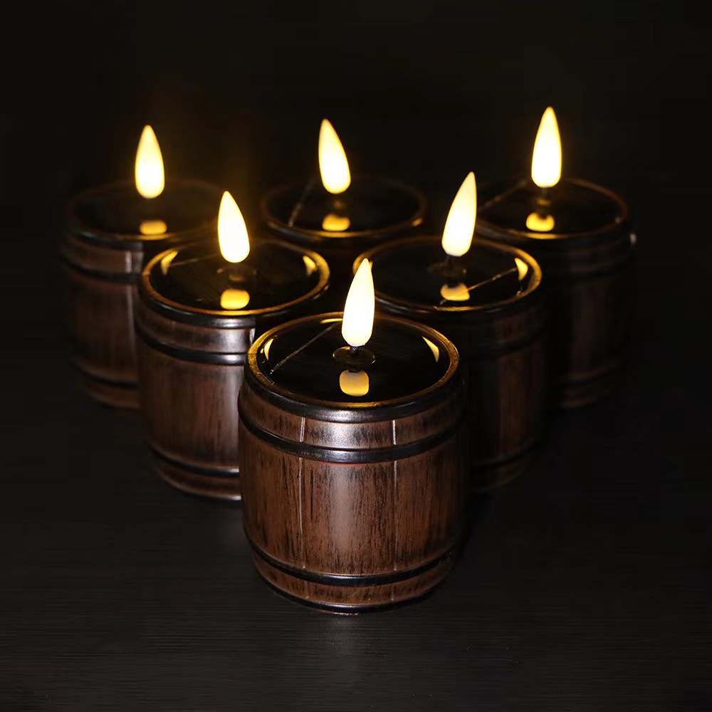 솔라 와인 배럴 캔들 램프