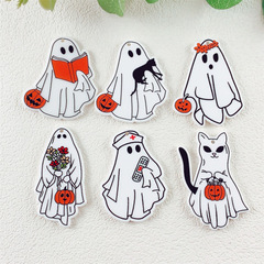 クロスボーダー新製品アクリル片面印刷ハロウィンカボチャゴーストペンダント DIY 手作りジュエリーペンダント