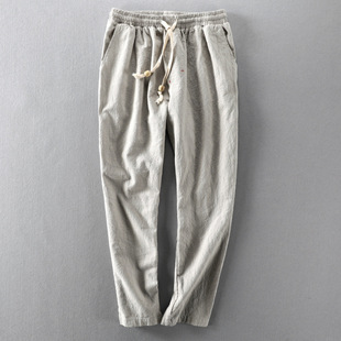 Summer New Linen Trousers Men's Japanese Style Casual Loose Youth Cotton and Linen Casual Pants Trendy - Thoughts