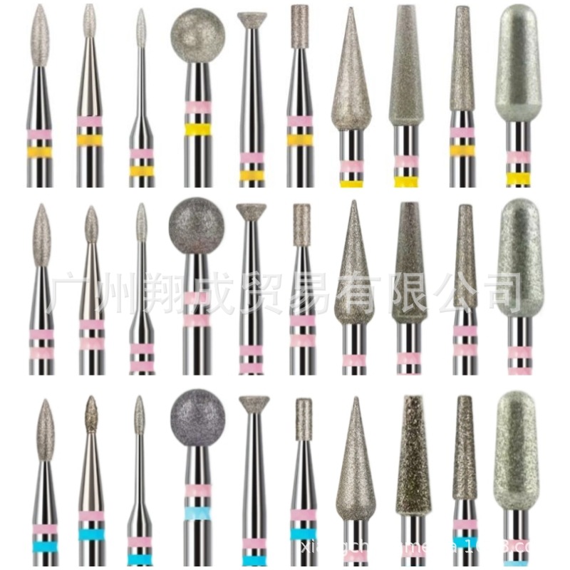 New dual-color diamond grinding head for nail art, suitable for Russian and Japanese nail art techniques, used for pre-treatment and removing dead skin