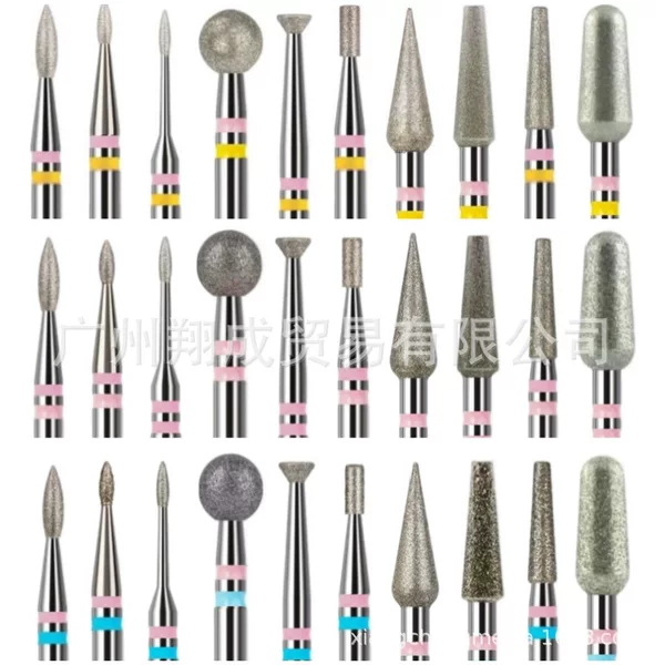 New dual-color diamond grinding head for nail art, suitable for Russian and Japanese nail art techniques, used for pre-treatment and removing dead skin
