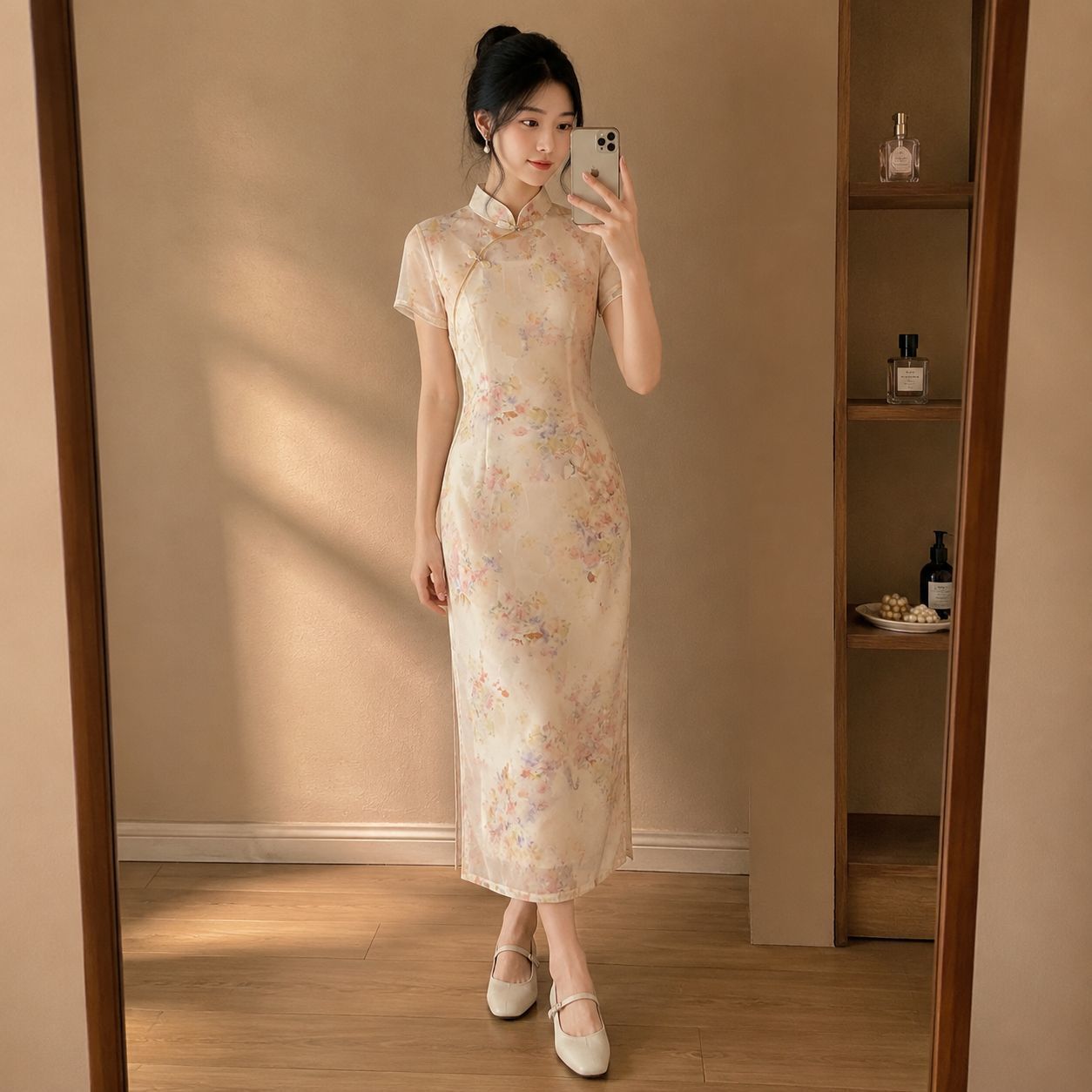 粉色文艺新中式夏季短袖旗袍女2026新款改良日常可穿超好看连衣裙