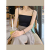 Colored tank top, top with cups, wireless bra, tube top, thin strap, 2021 collection, Korean style