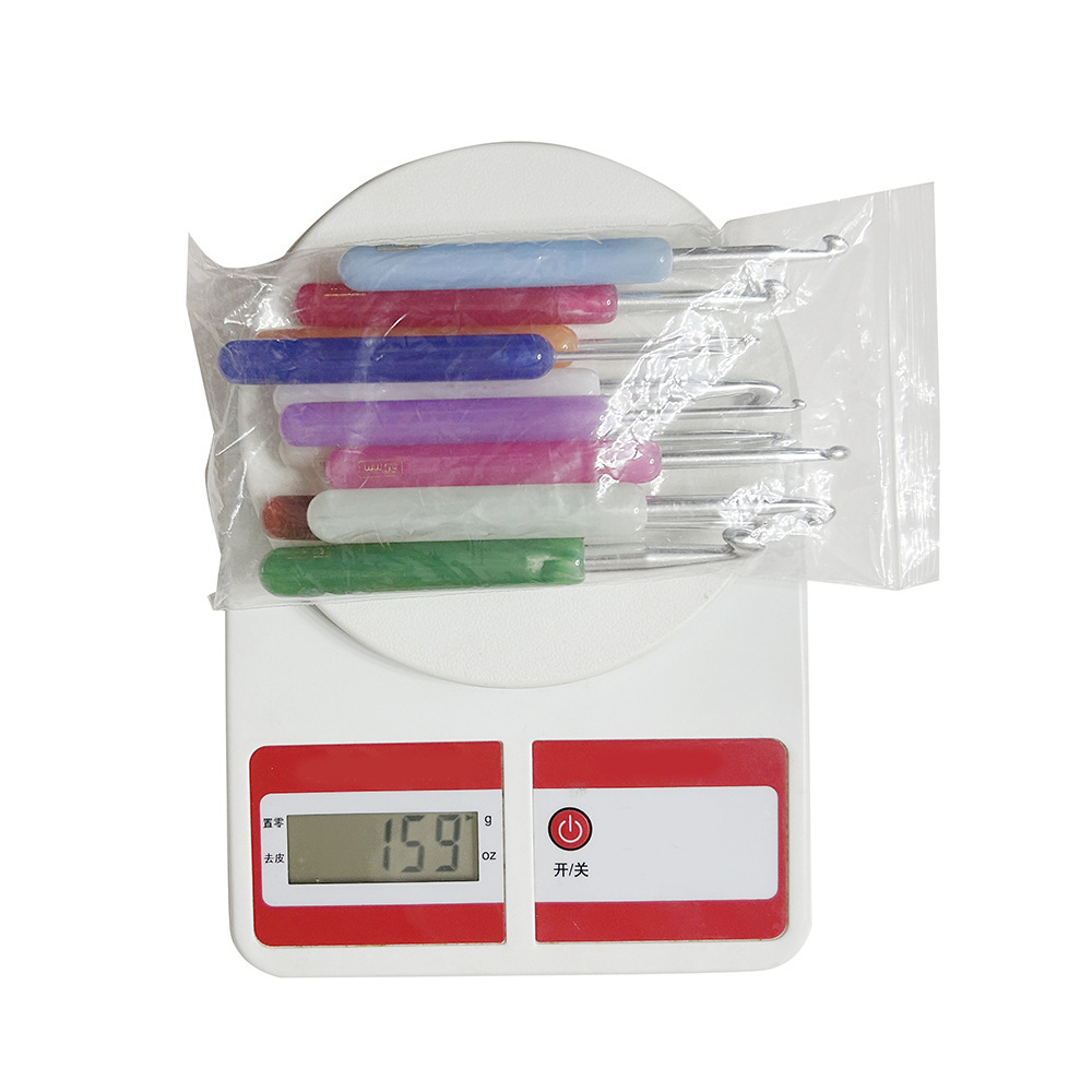 Transfronterizo colorido mango de resina transparente ganchillo 2.5 - 8.0mm un conjunto de 11 bolsas