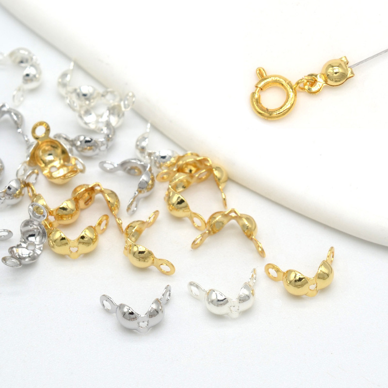 18K gold color retention double-head closing bag buckle bean buckle bilateral buckle closing line buckle diy bracelet accessories