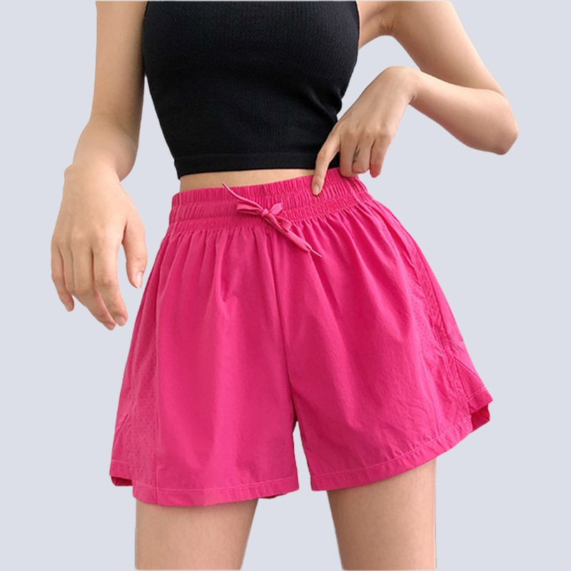 Nuevos pantalones cortos deportivos de verano para mujer, dos piezas falsas, anti-desgaste, tres puntos, entrenamiento de carrera, fitness, pantalones de yoga sueltos