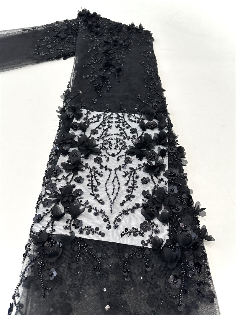 Flor de moda pegatinas tubo de perlas sequin tejido bordado vestido de novia vestido de moda vestido de tela pequeña tela de aire fresco image 17