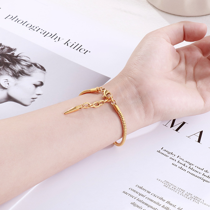 Women'S Gender PVD Coated 18K Gold Plated Geometric Titanium Steel Fashion Waterproof Non Tarnish 304 Stainless Steel Bracelets Jewelry