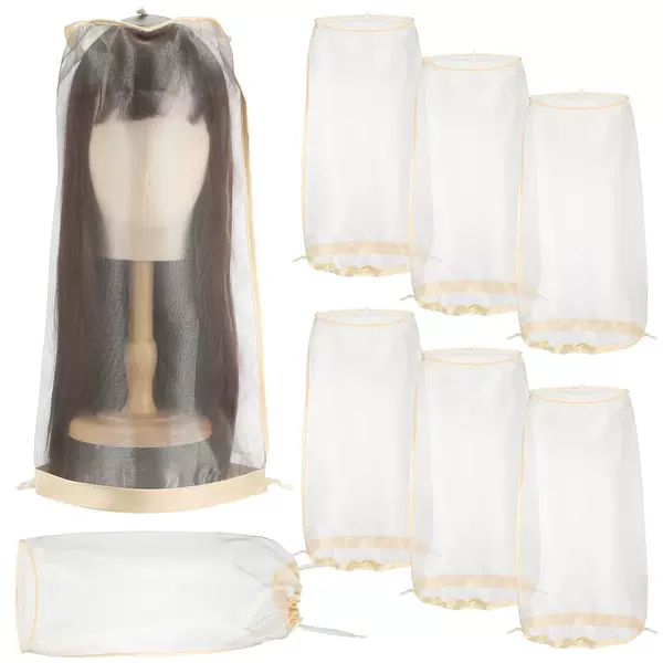 Cross-border new wig dust cover adjustable wig bag with drawstring portable travel wig storage bag anti-dust