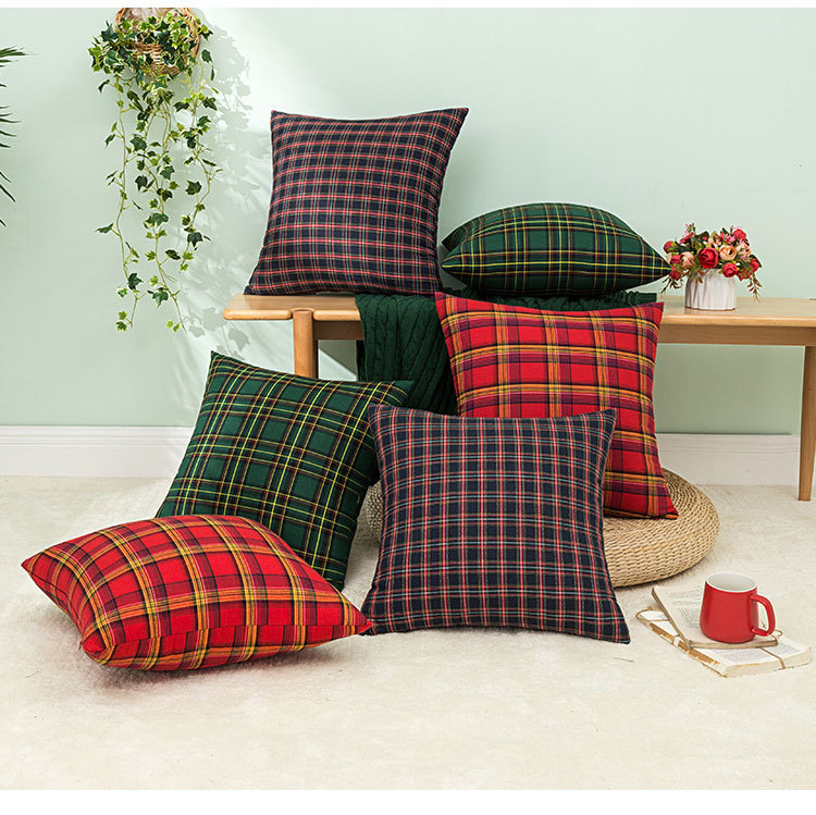Christmas Festival Geometric, Lattice Pattern Retro Style Retro Geometric Lattice Polyester Pillow Cases