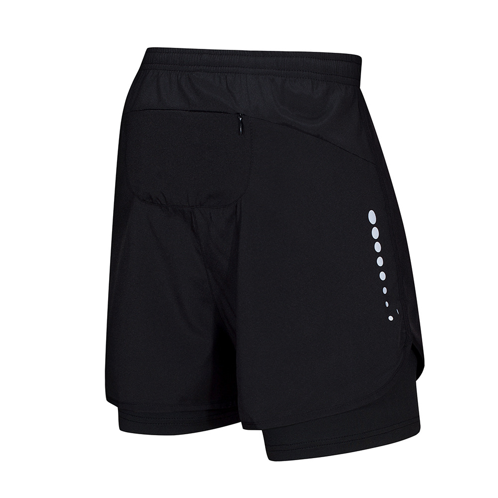 Pantalones cortos deportivos de secado rápido de verano bolsillo trasero de doble capa para hombres pantalones sueltos de talla grande para correr pantalones de entrenamiento de fitness tejidos
