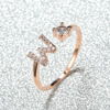 Golden one size ring with letters, jewelry suitable for men and women, suitable for import, Amazon, pink gold, wholesale