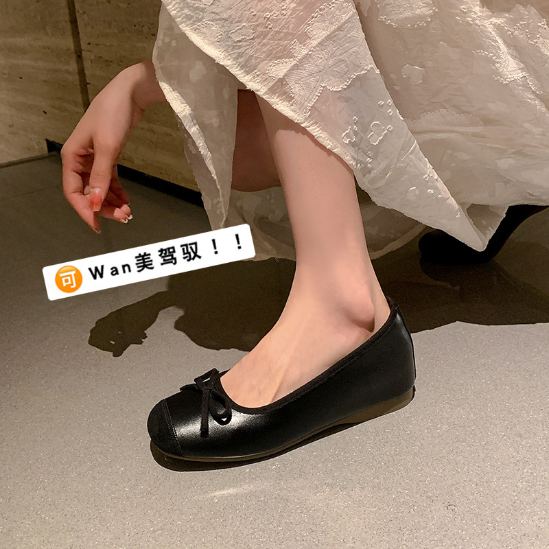 Invisible Mary Jane shoes with hidden heel with bow low-cut