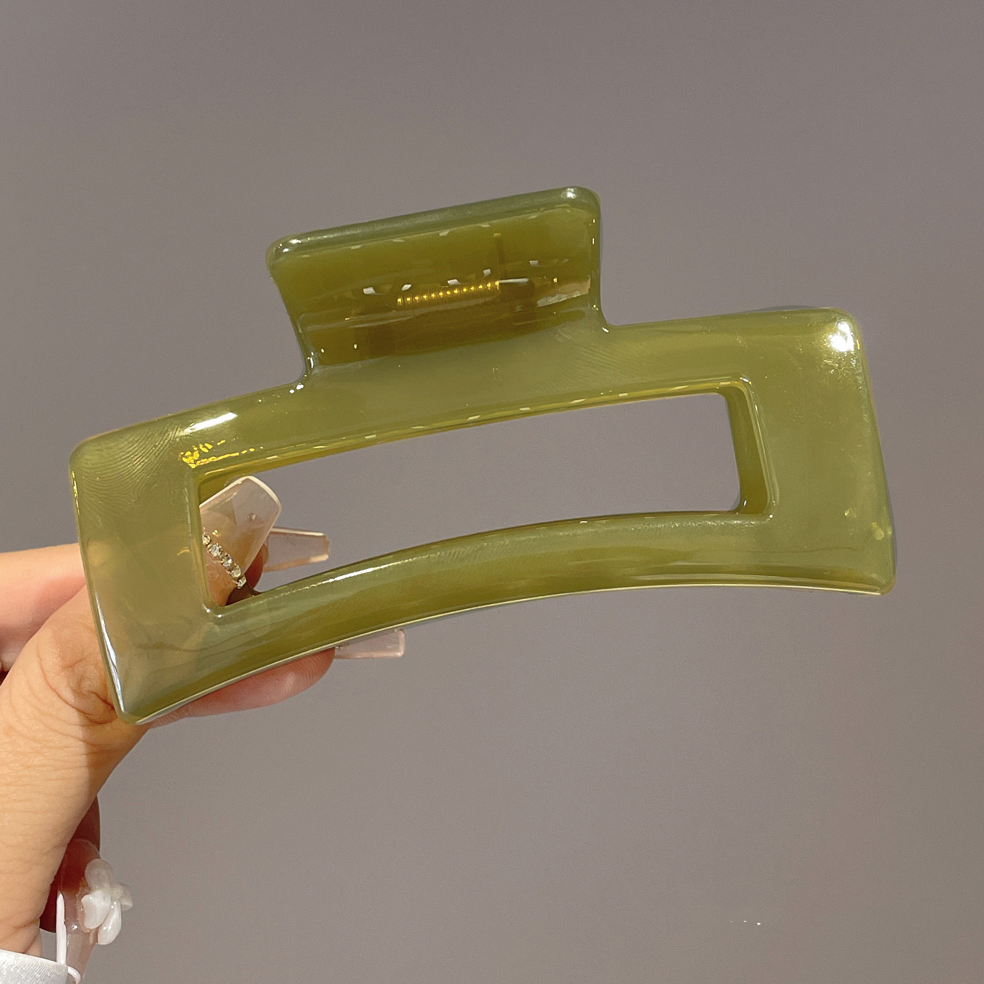 말차 그린 젤리 그립 클립 스퀘어