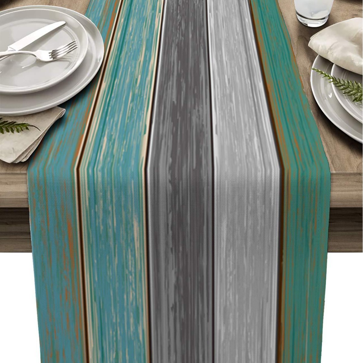 Lino a rayas corredor de mesa Amazon madera grano tela Toalla de mesa mantel decorativo aislamiento antideslizante estera de mesa estera de la tabla de impresión image 18