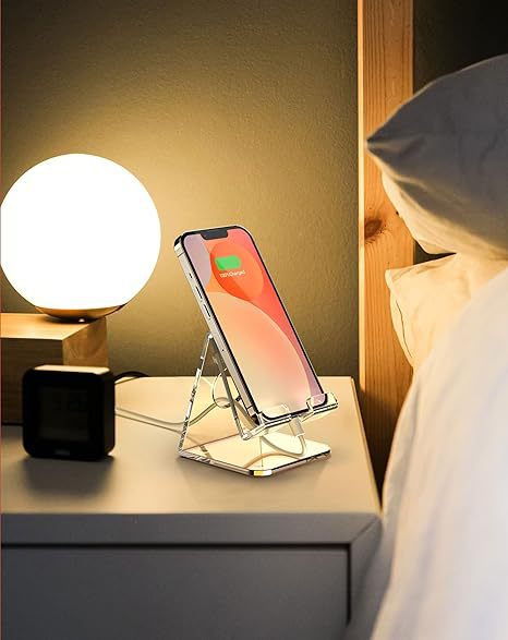 Cross-Border Acrylic Mobile Phone Holder Counter Display Stand Desktop Lazy Bracket Base Transparent Acrylic Mobile Phone Bracket