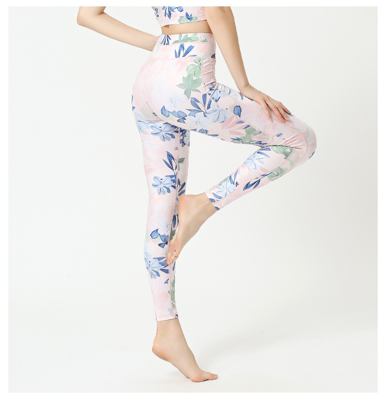 Pantalones de yoga impresos ajustados de cintura alta con levantamiento de cadera para mujer, ropa de nihaostyles al por mayor NSXPF70697