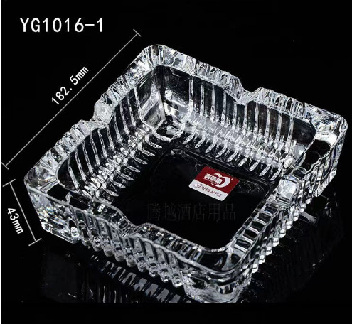 Manzana verde transparente diamante cigarrillos cenicero KTV hotel casero cuadrado cenicero de vidrio redondo al por mayor