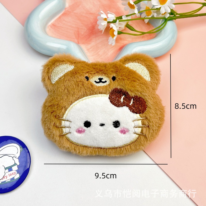 アニメかわいいバターkt猫キーキーはストラップ猫の頭セット麦門公仔diyブローチ服装補助材料バッチと呼ばれています|undefined