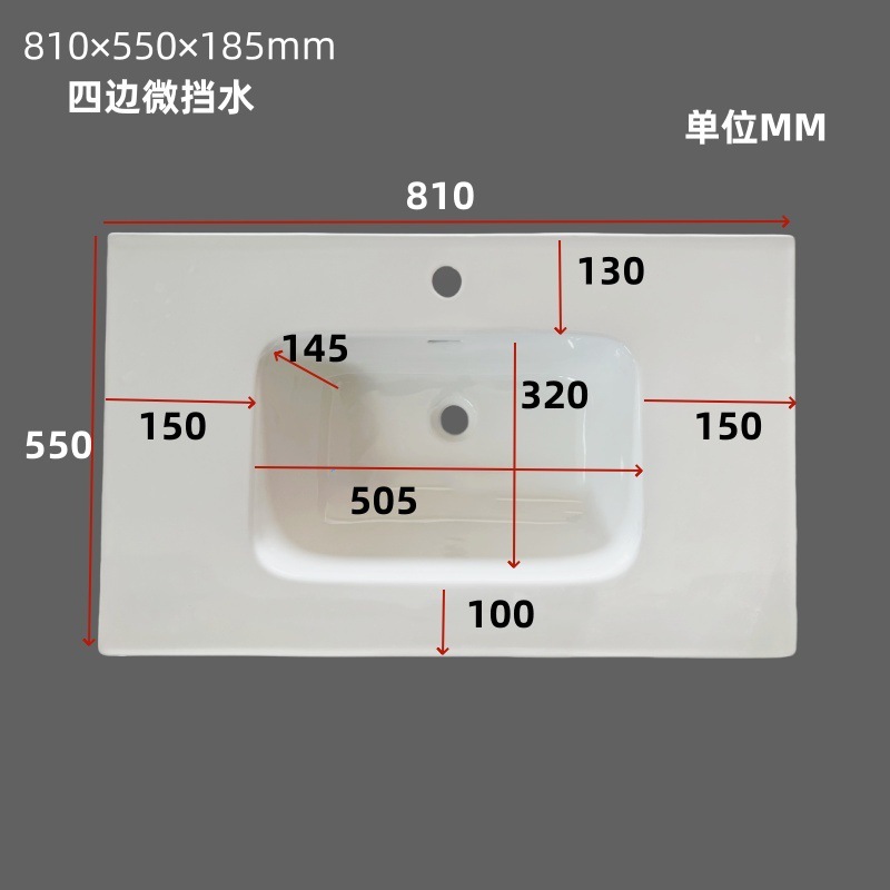 53-55-56-60-61-63 ワイドセラミック一体型洗面台 シングル洗面台 カット可能洗面台 カウンター洗面台|undefined