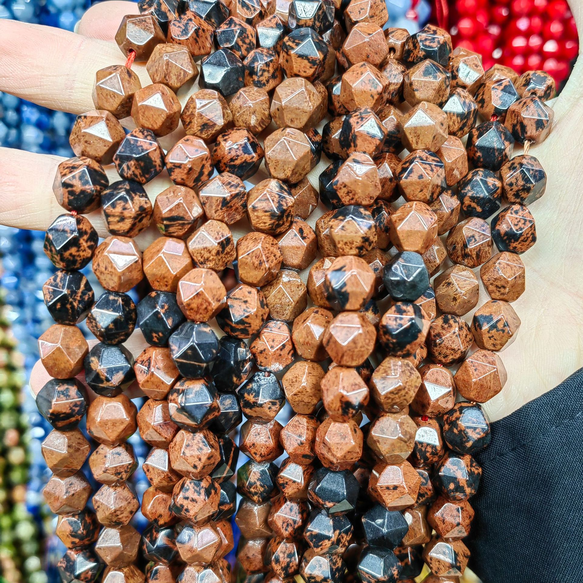 Piedra natural cristal natural 20 cara corte de diamante facetado cuentas a granel semiacabadas joyería DIY accesorios de cuentas