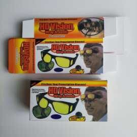 彩色印刷TV套镜两副装纸盒彩印夜视镜眼镜盒太阳镜纸盒墨镜包装盒