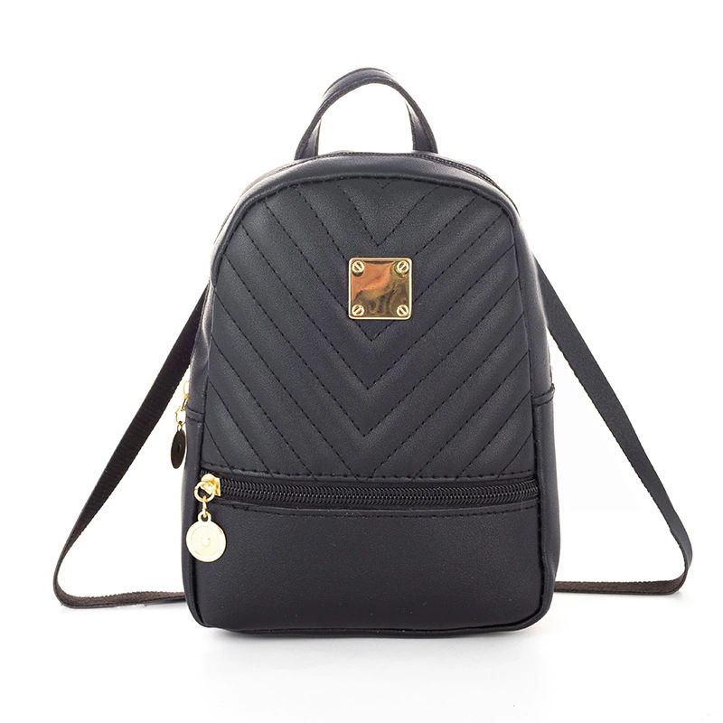 Capacious Backpack C033, Quilted PU Mini Backpack, Shoulder & Crossbody, Lightweight